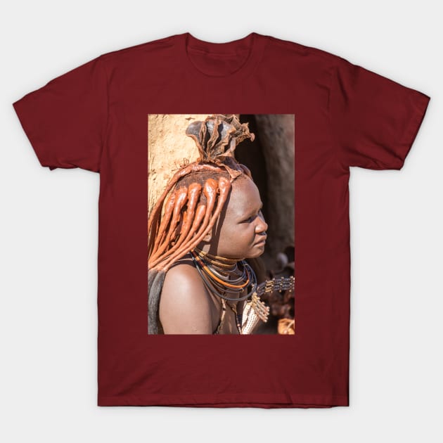 Namibia. Himba Tribe. Portrait of a Woman. T-Shirt by vadim19